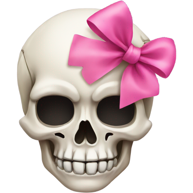 Skull with a pink bow