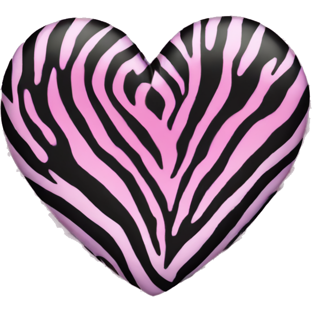 Dark pink zebra print heart