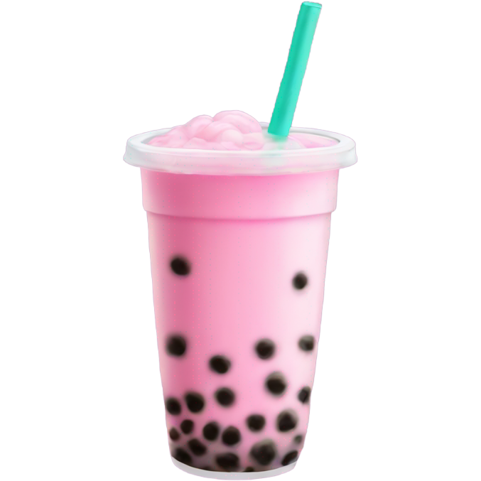 Pink boba tea realistic