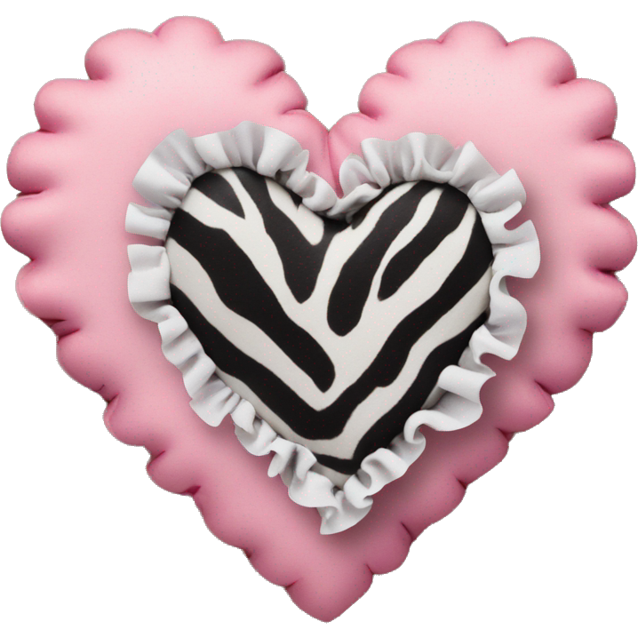 Pink heart with ruffles and zebra print