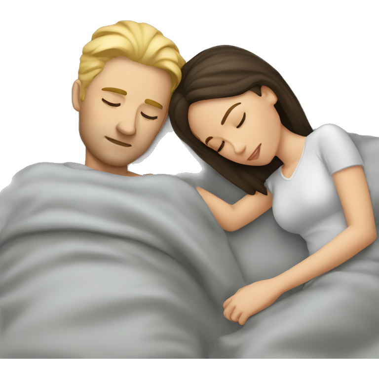 Blond man and brunette woman asleep