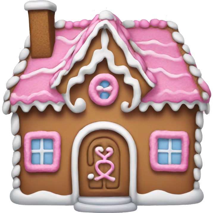 A pink gingerbread house