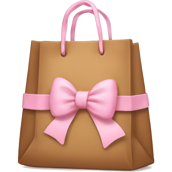 Brown bag with pastel pink bow