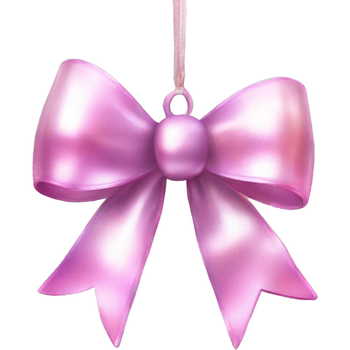 Iridescent christmas ornament bow light pink