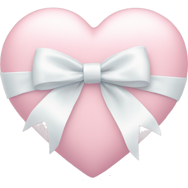 Pastel pink heart with white bow