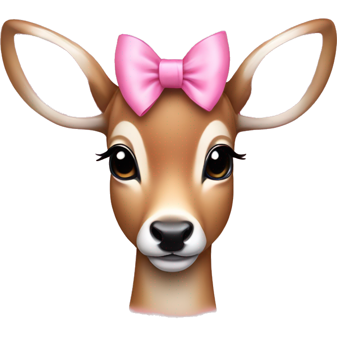 Coquette cute deer with pink bows on their head