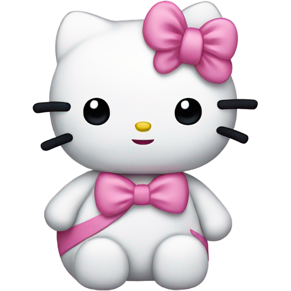 Hello kitty with pink bow wrapped around one ear