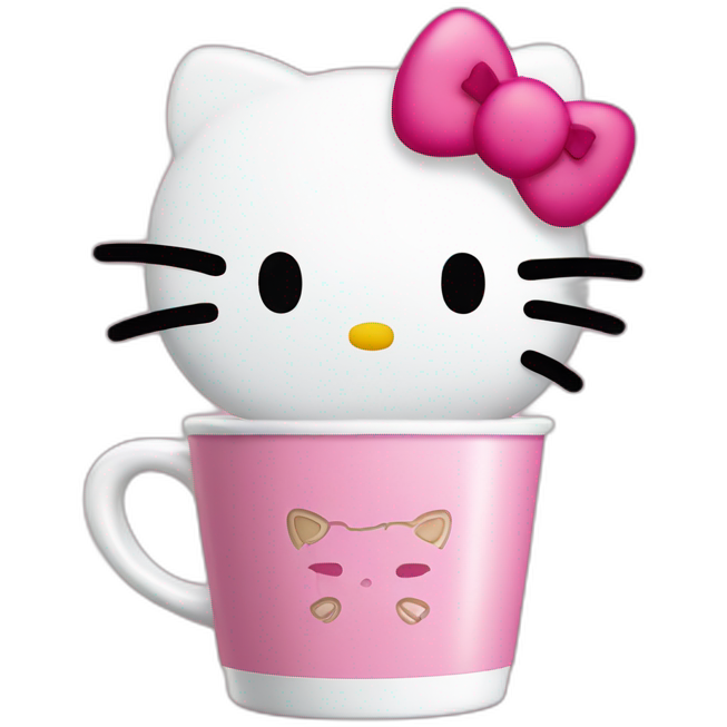 Hello kitty com copo de café
