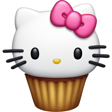 Hello kitty eat cupcake