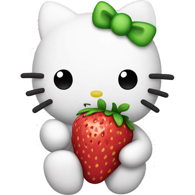 Hello kitty holding strawberry