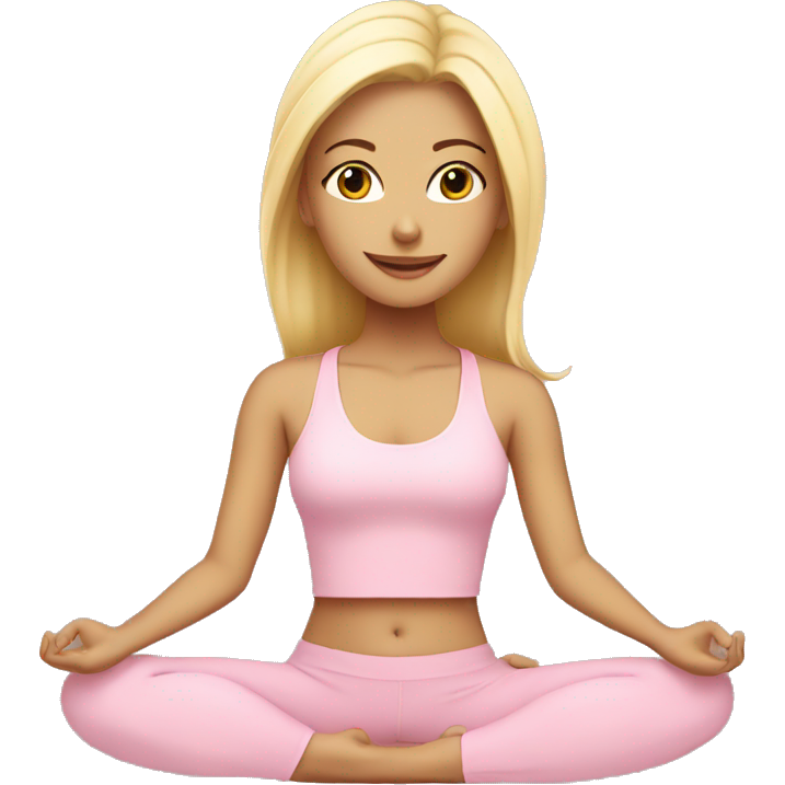 Blonde yoga girl light pink clothes n