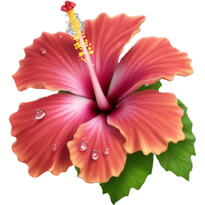 Hibiscus with water droplets on it
