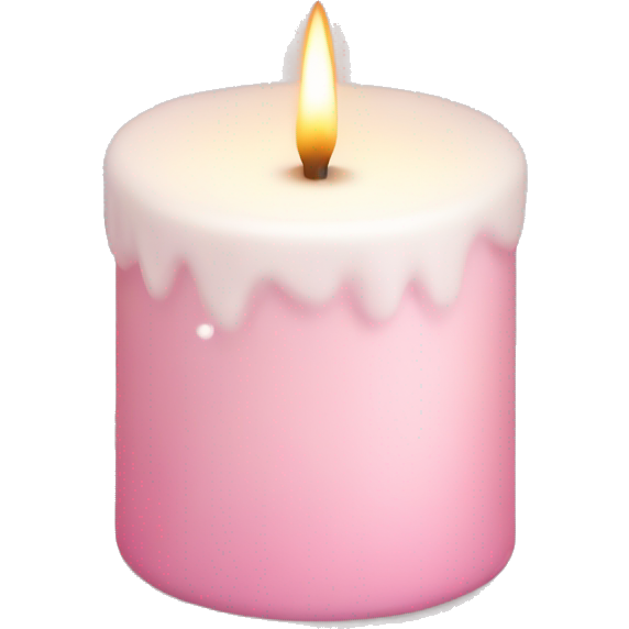 Light pink candle with snow
