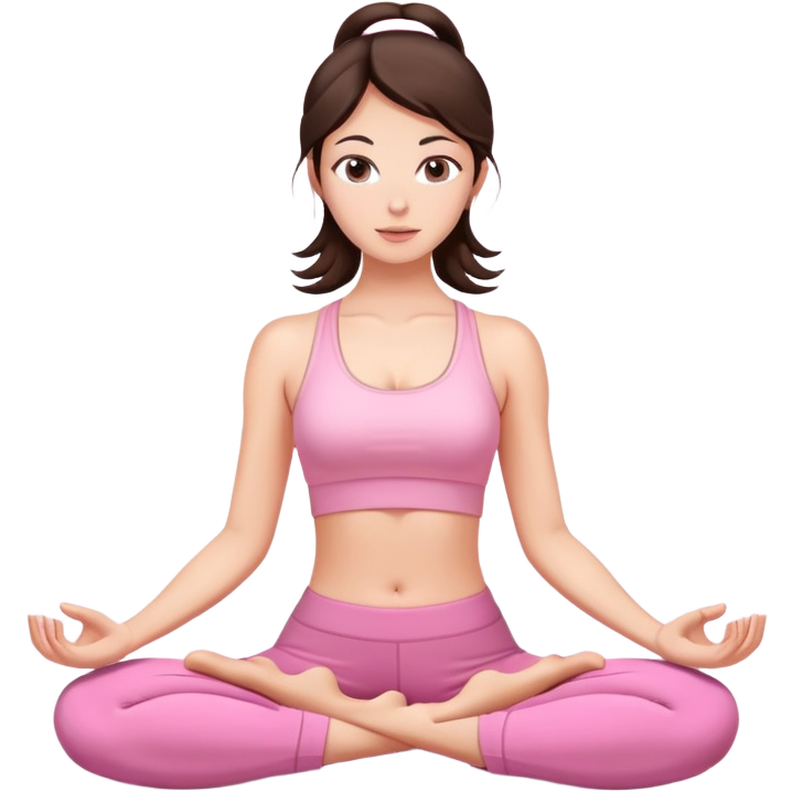 Brunette yoga girl light pink clothes n