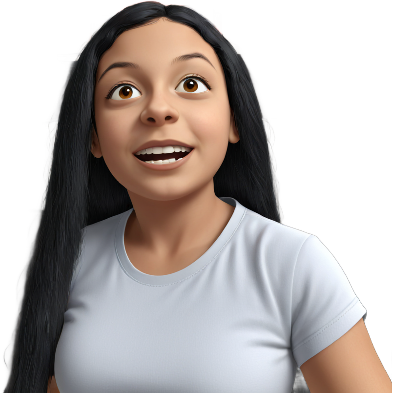 Girl with black hair indoors