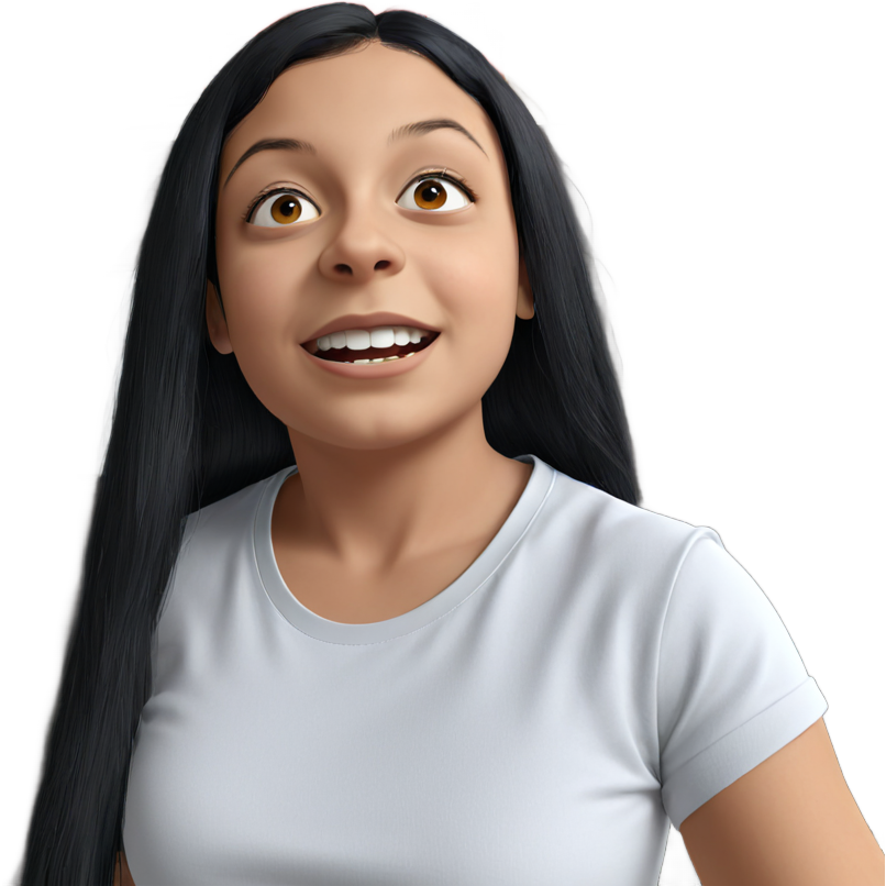 Girl with black hair indoors