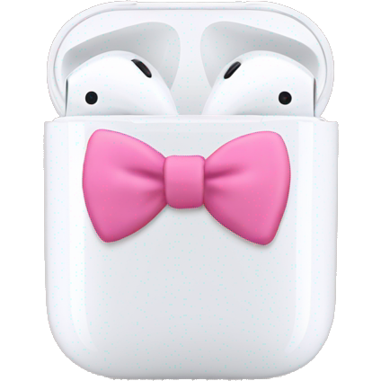 AirPods with pink bow