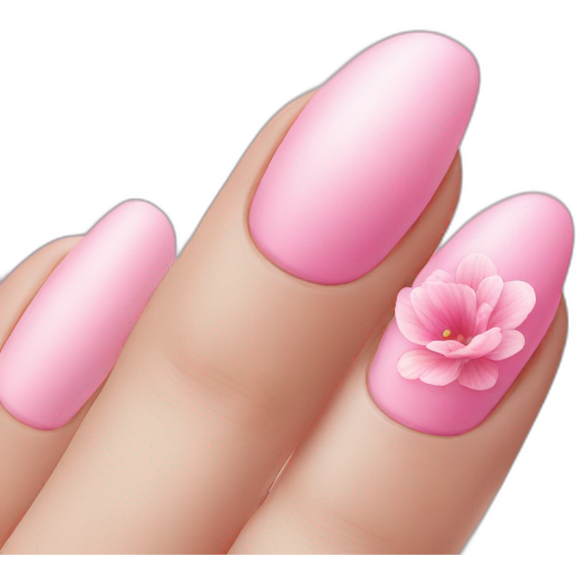 Pink heart pink flower pink nails