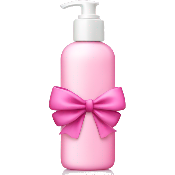 Skincare bottle with pink bow