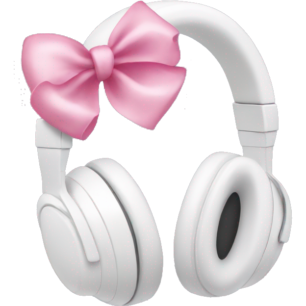 White headphones with pink bows