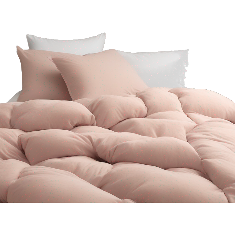 Dusty pink comforter and white pillows on bed