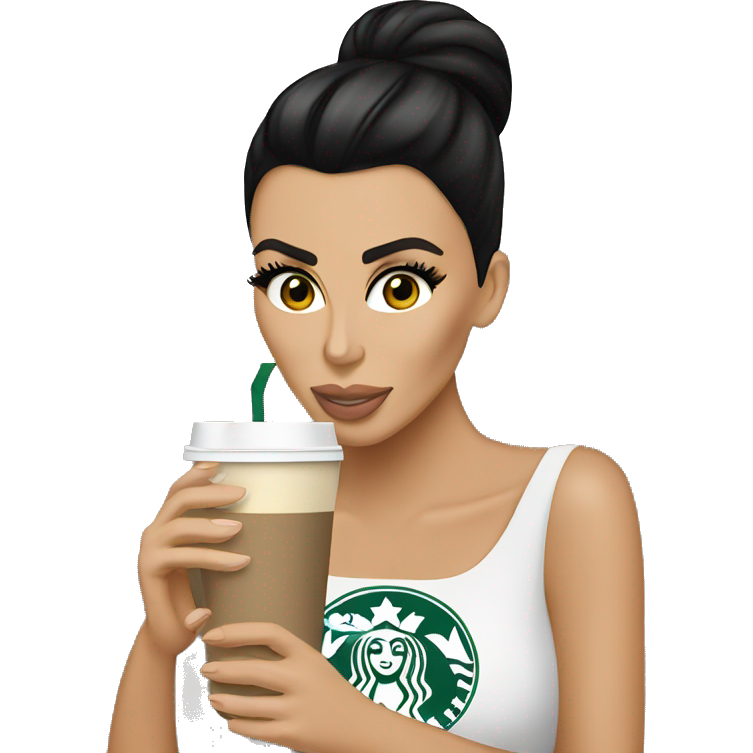 Kim Kardashian drinking Starbucks ￼