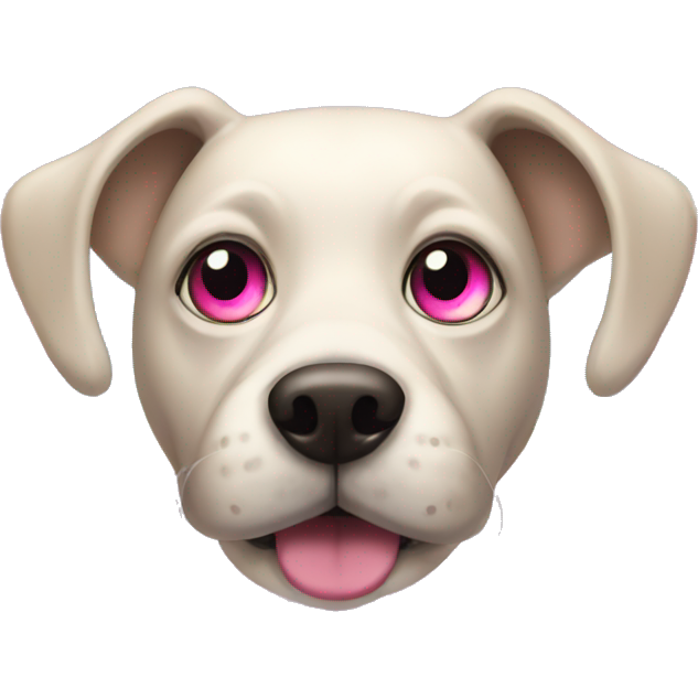 Rainbow dog with pink eyes
