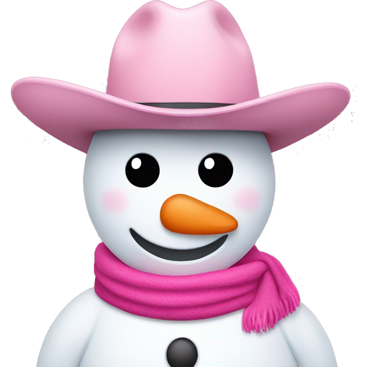 Snowman with pink cowboy hat