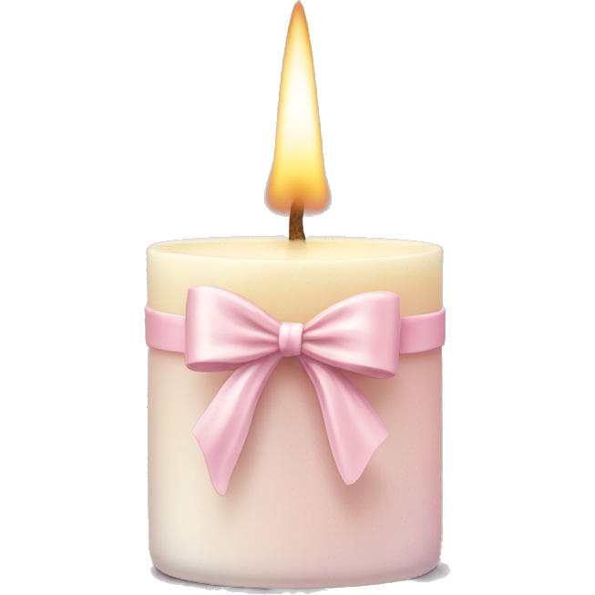 Vanilla scented candle with light pink bow