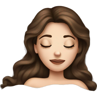 Sleeping beauty brunette white girl with a silk pillow