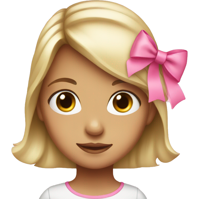 A girl with a pink bow