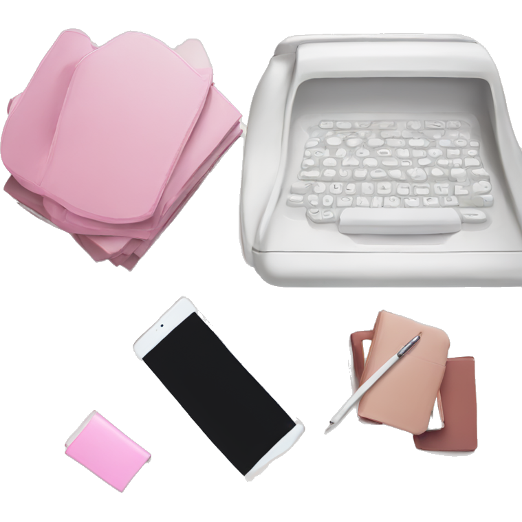 Aesthetic, White Desk with pink iPad and books￼