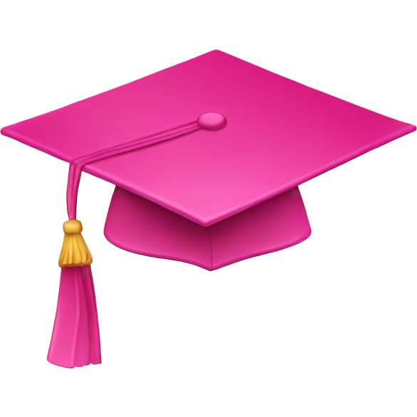 Pink graduation cap