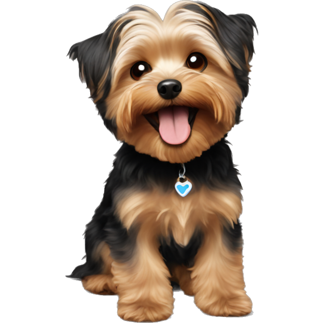 The Yorkie poo Standard grins