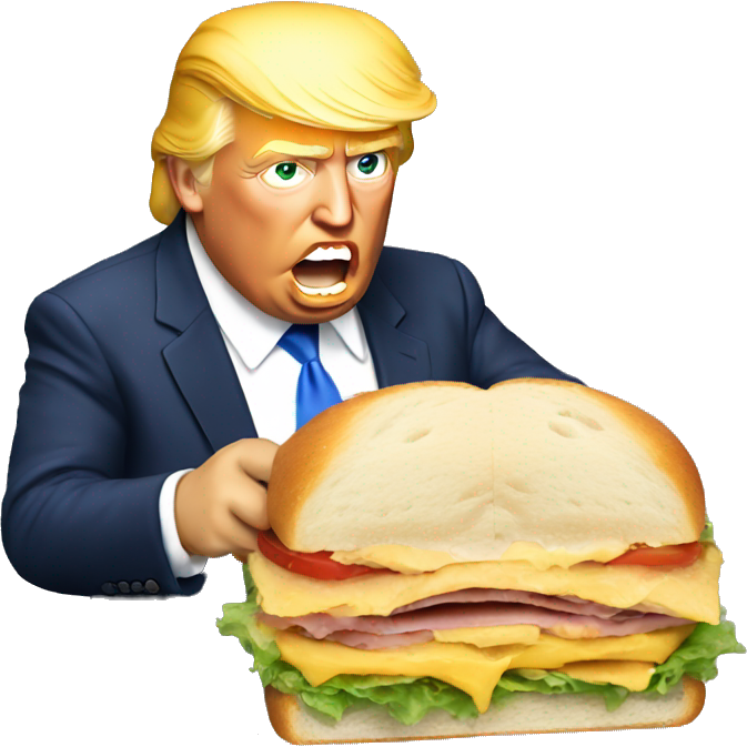 Donald Trump eating a sandwich
