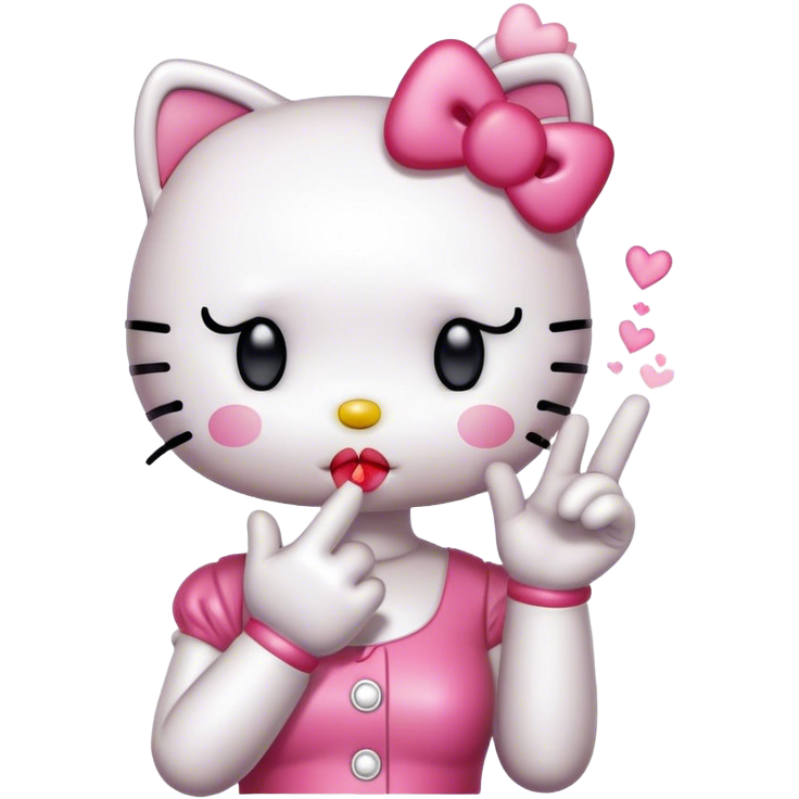 Hello kitty blowing a kiss
