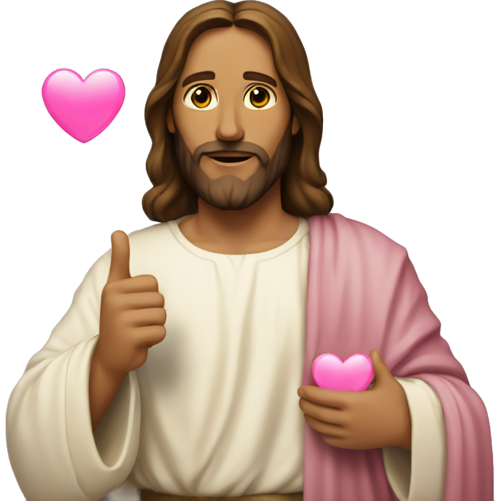 Jesus with a pink heart in his hand