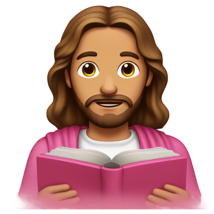 Jesus with pink bible