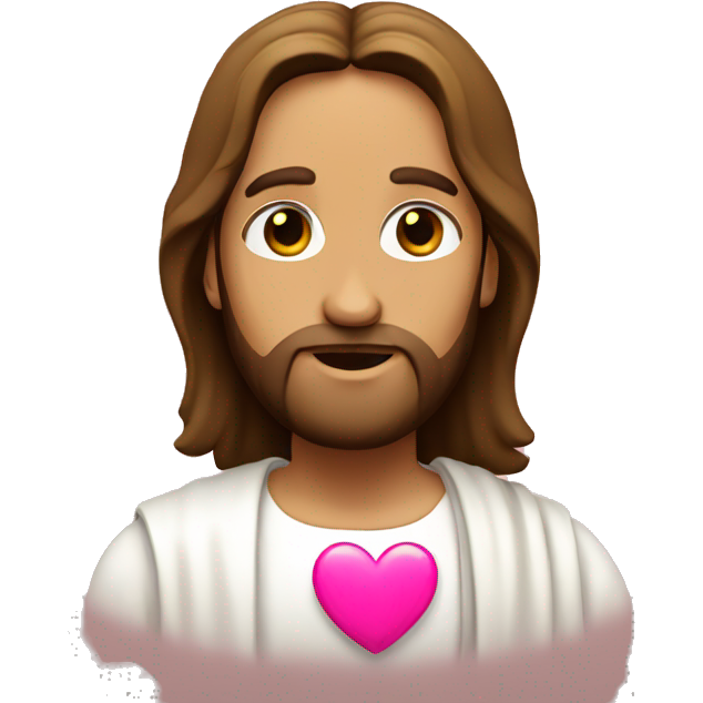 Jesus with pink heart