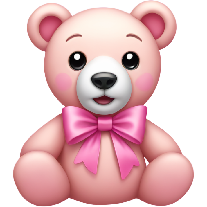 Pink bear wearing a pink bow