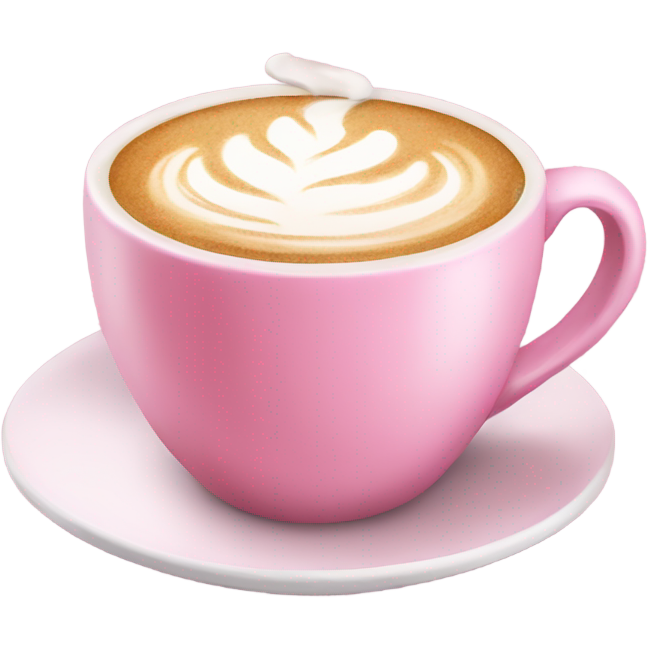 Pink coffee cup with latte