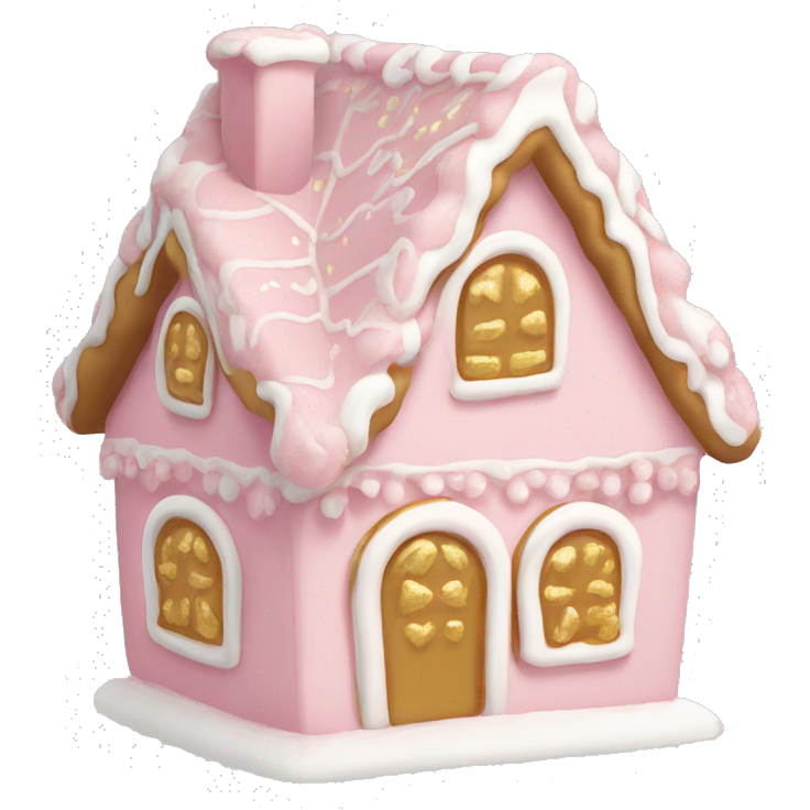 Light pink and gold and white gingerbread house