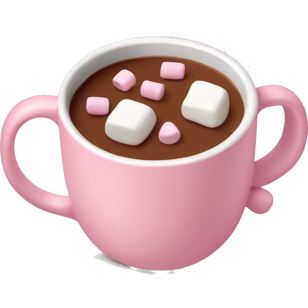 Light Pink mug of hot chocolate with marshmallows
