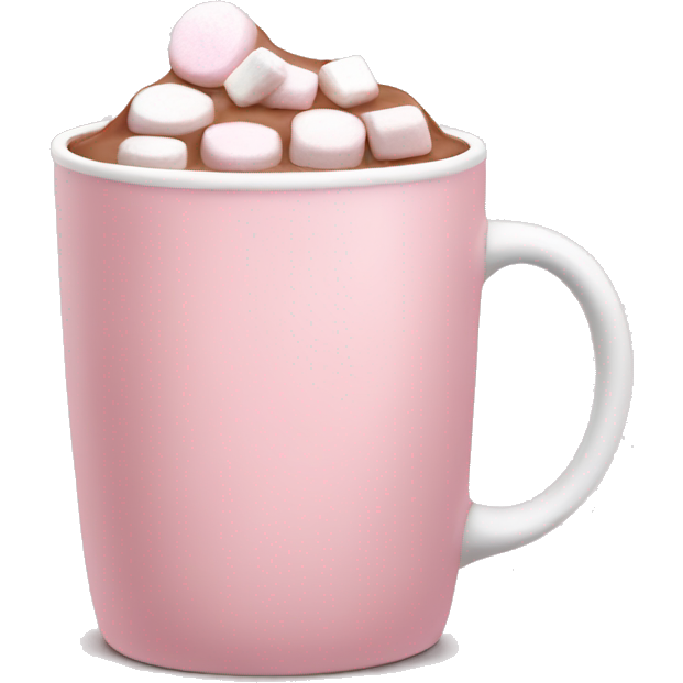 Light Pink mug of hot chocolate with marshmallows