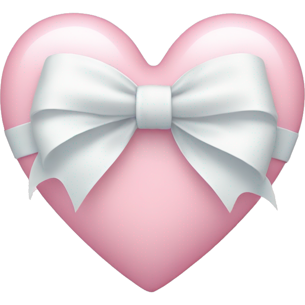 Pastel pink heart with white bow