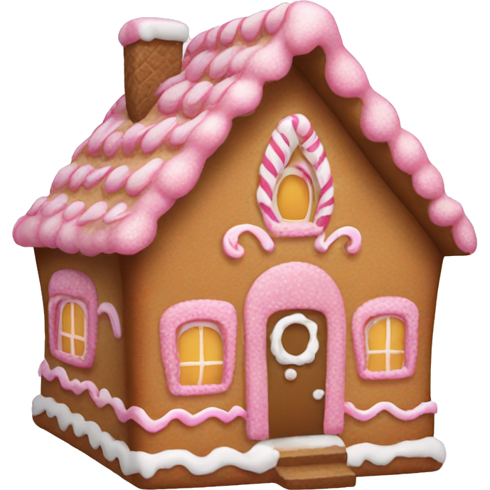 A pink gingerbread house