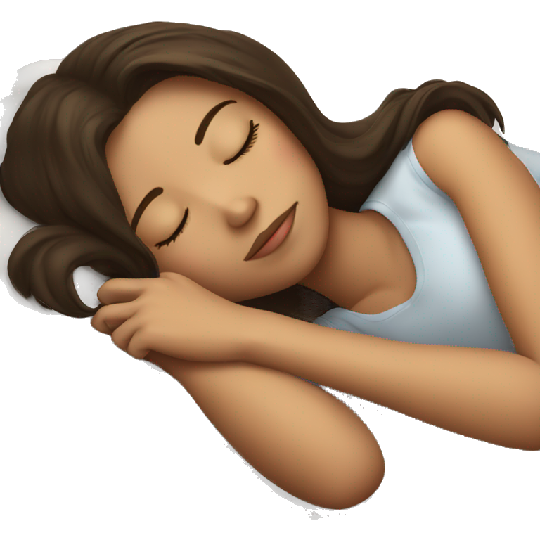 Brunette girl sleeping