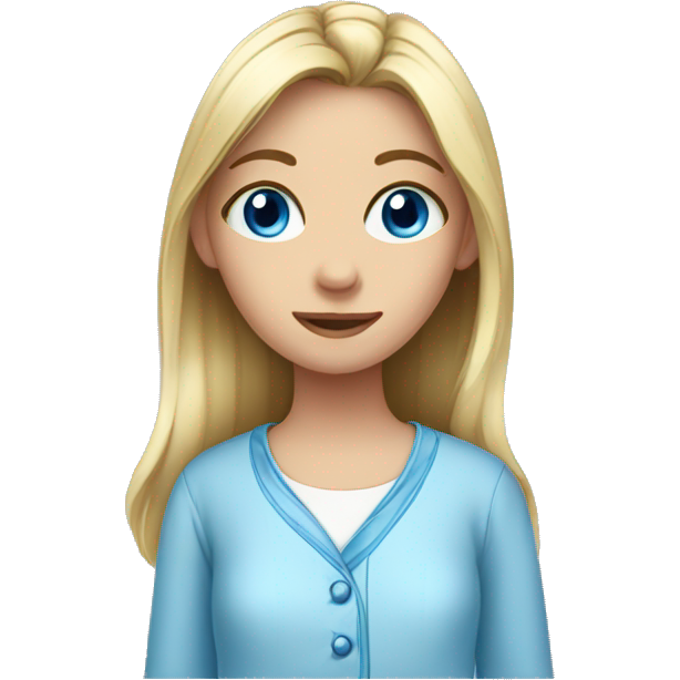 Girl with blue eyes and wearing pajamas