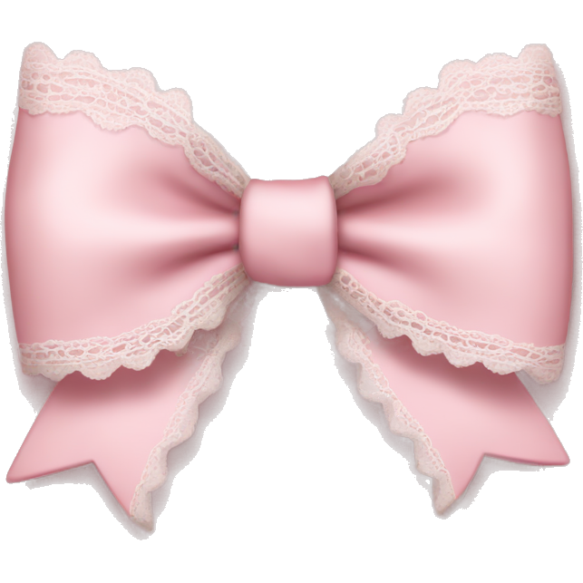 Light pink bow with lace trimming the bottom