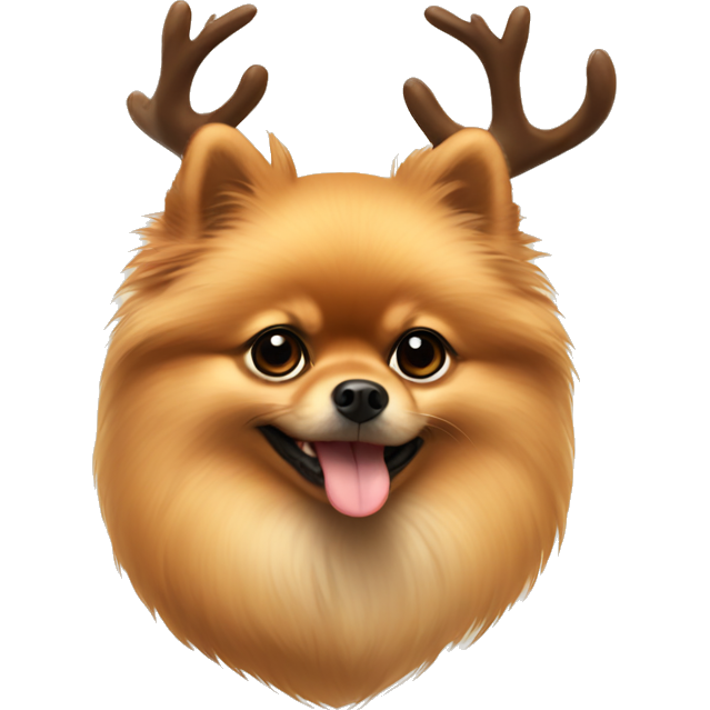 Tan Pomeranian with antlers